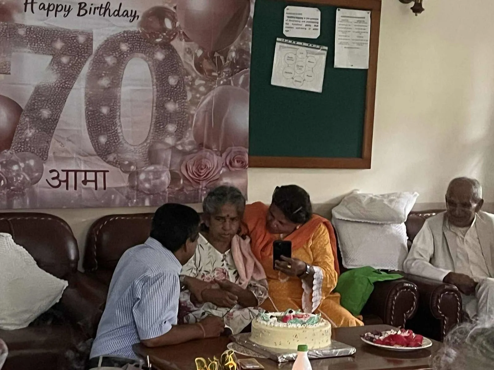 Residents celebrating a 70th birthday