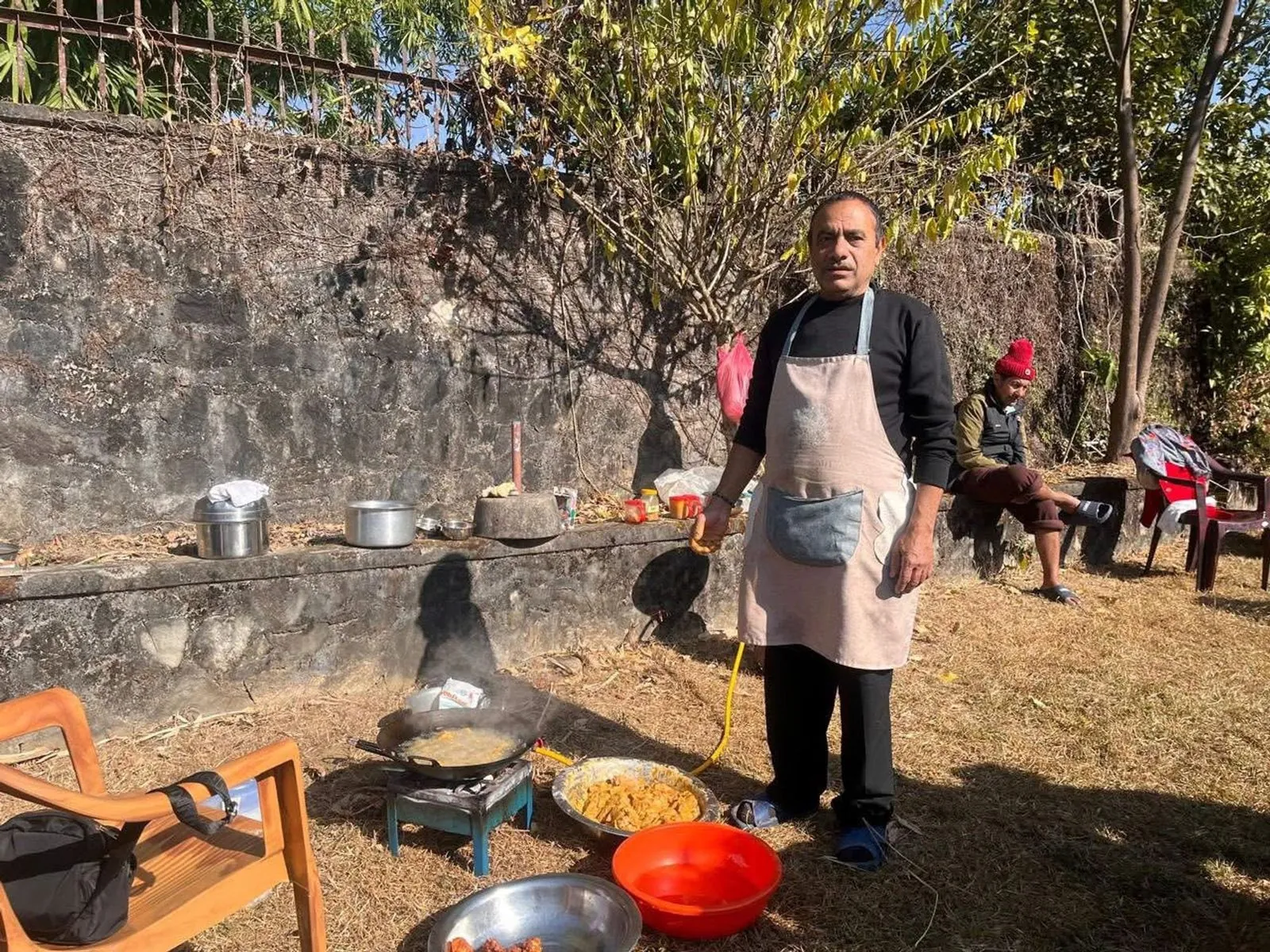 Meals being cooked fresh at Shraddha Sadan