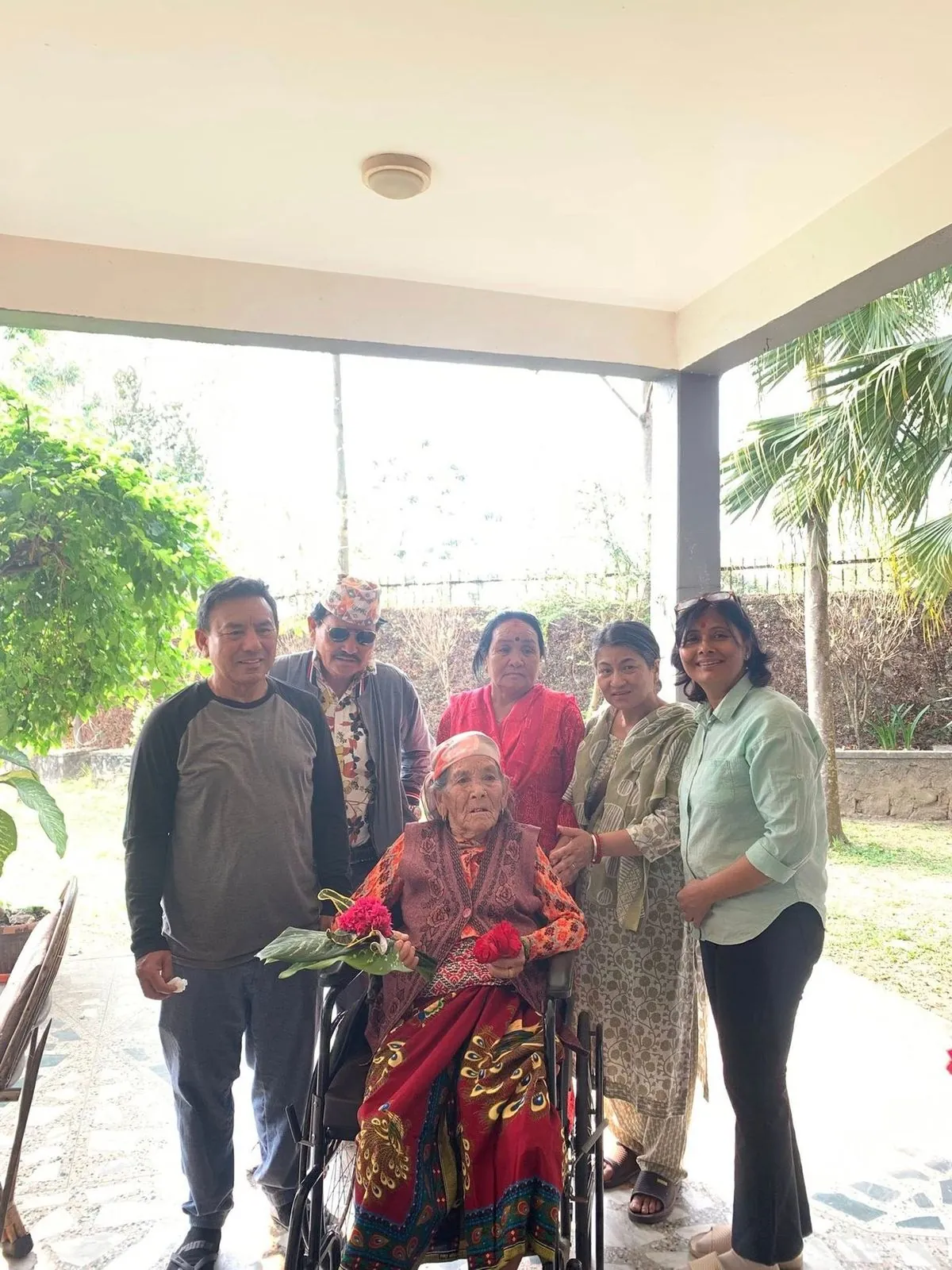 Welcoming new resident Man Kumari Gurung