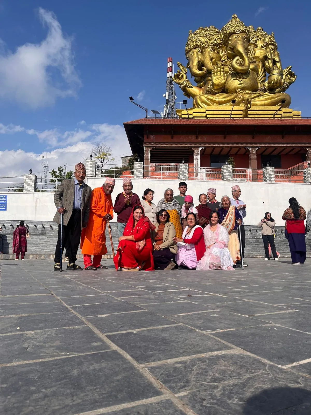 Residents on a temple outing